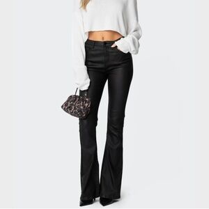 Faux Leather Black Jeans